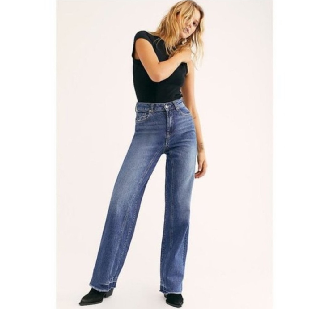 Free People Relaxed Straight Slouch Jeans